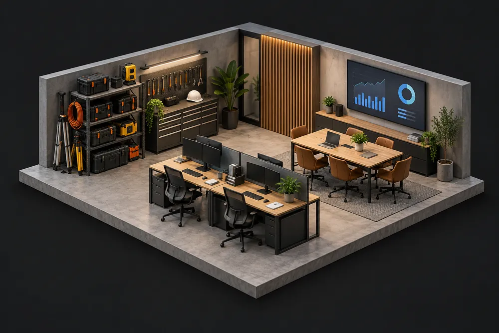 Ilustração 3D de prestadores de serviços